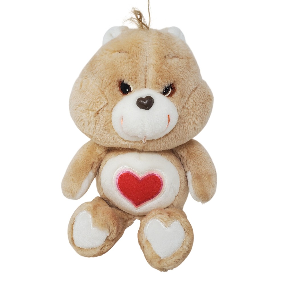 Vintage 1983 Care Bears Tenderheart Bear Plush Tan Brown 13 inch Stuffed Animal